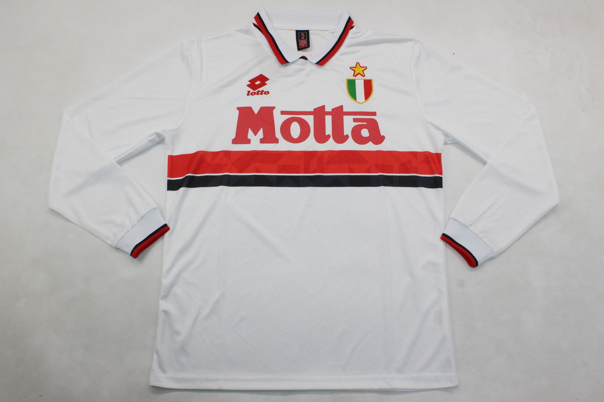 AAA Quality AC Milan 93/94 Away White Long Soccer Jersey